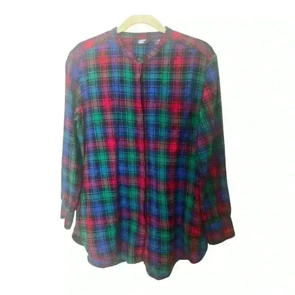Lands' End Other - Lands End Women's Flannel Plaid Button Night Shirt Nightgown Size Large petite